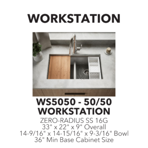 Stainless steel kitchen workstation sink