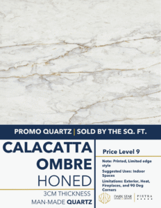 Calacatta Ombre Honed Printed Quartz Countertops