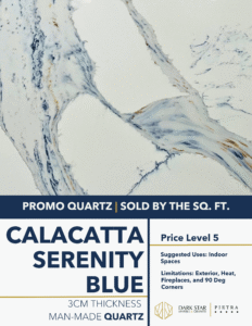 Calacatta Serenity Blue Quartz Countertops
