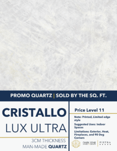 Cristallo Lux Ultra Printed Quartz Countertops