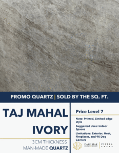 Taj Mahal Ivory Printed Quartz Countertops